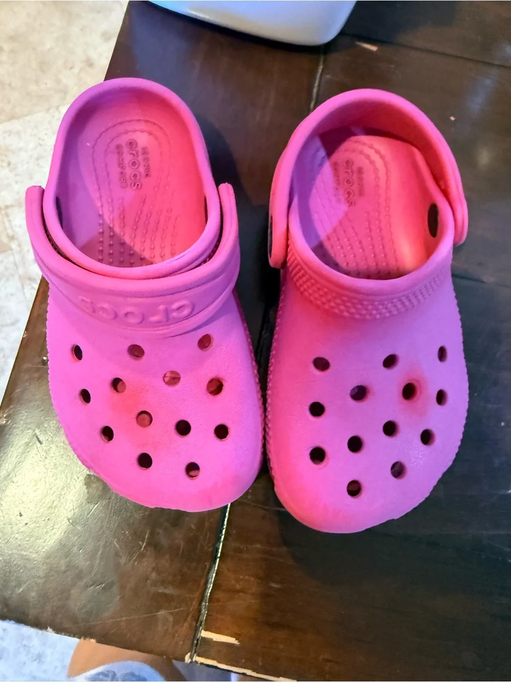 CROCS Kids Lightweight Slip-On Sandals in Bright Red